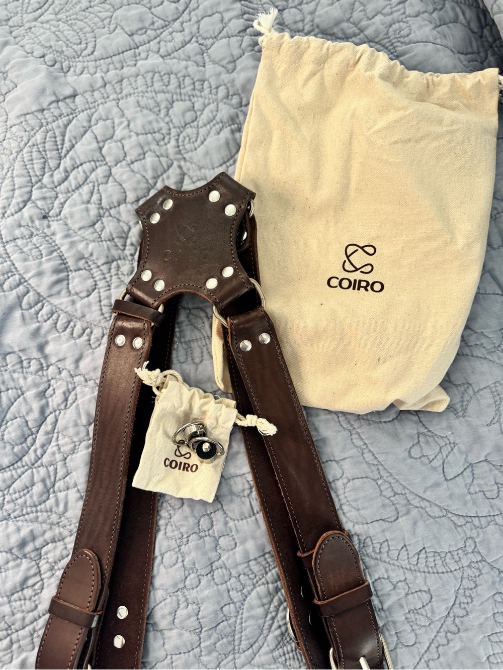 Coiro Double Camera Leather Harness Strap in Dark Brown - Picture 13 of 13